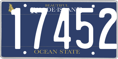 RI license plate 17452