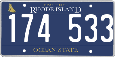 RI license plate 174533