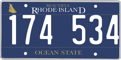 RI license plate 174534