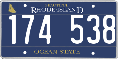 RI license plate 174538