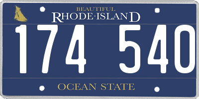 RI license plate 174540