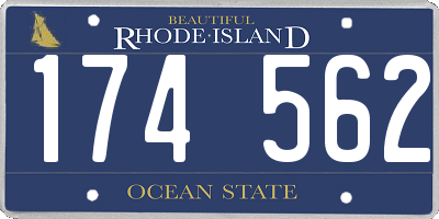 RI license plate 174562