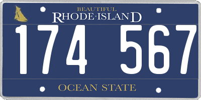 RI license plate 174567