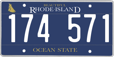 RI license plate 174571