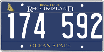RI license plate 174592