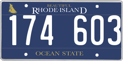 RI license plate 174603