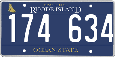 RI license plate 174634