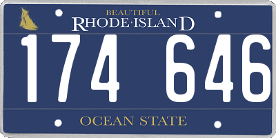 RI license plate 174646