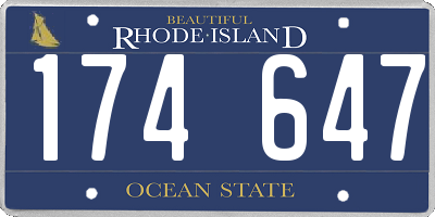 RI license plate 174647