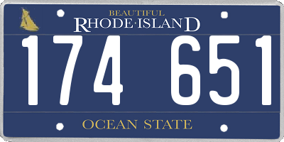 RI license plate 174651