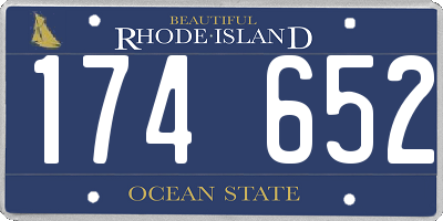 RI license plate 174652