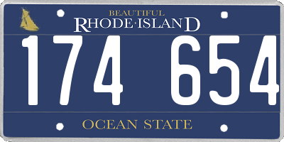 RI license plate 174654