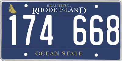 RI license plate 174668