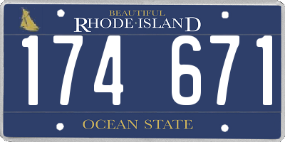 RI license plate 174671