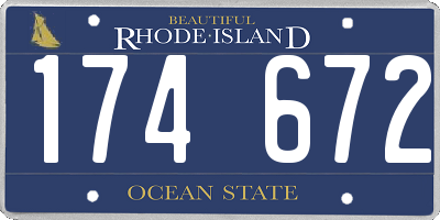 RI license plate 174672