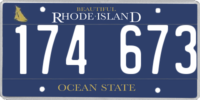 RI license plate 174673