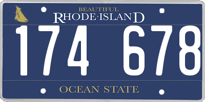 RI license plate 174678