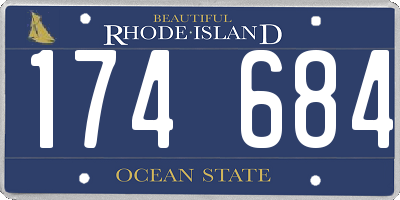 RI license plate 174684