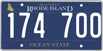 RI license plate 174700