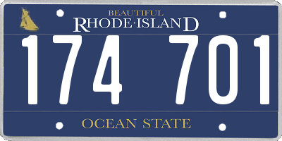 RI license plate 174701
