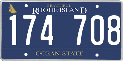 RI license plate 174708