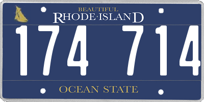 RI license plate 174714