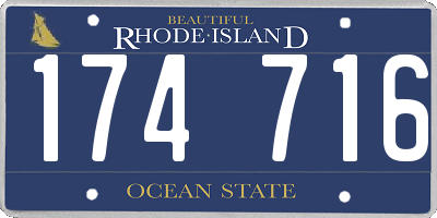 RI license plate 174716