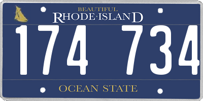 RI license plate 174734