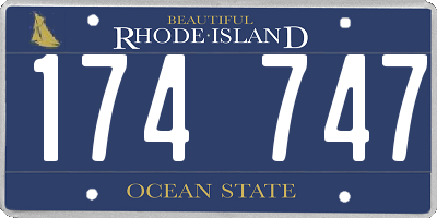 RI license plate 174747