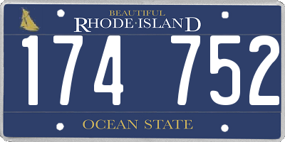 RI license plate 174752