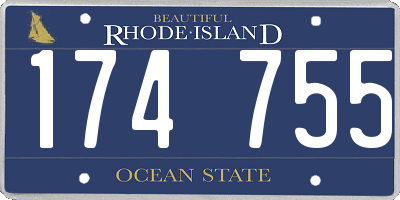RI license plate 174755