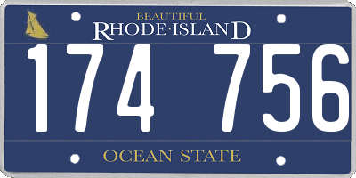RI license plate 174756