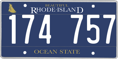 RI license plate 174757