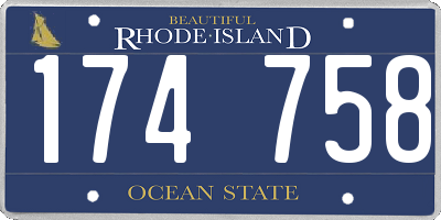 RI license plate 174758
