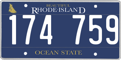 RI license plate 174759