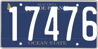 RI license plate 17476