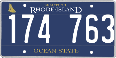 RI license plate 174763