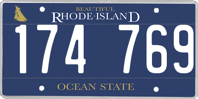 RI license plate 174769