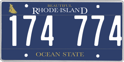 RI license plate 174774