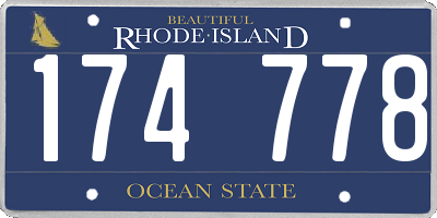 RI license plate 174778