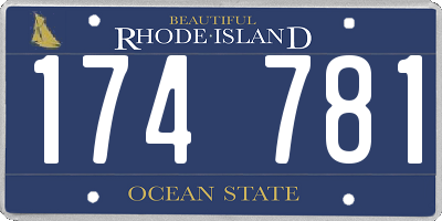 RI license plate 174781