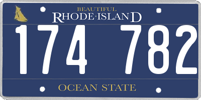 RI license plate 174782