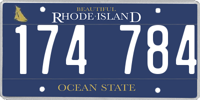 RI license plate 174784
