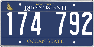 RI license plate 174792