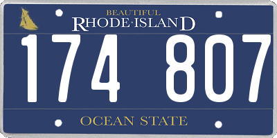 RI license plate 174807