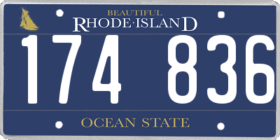 RI license plate 174836