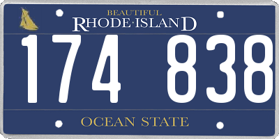 RI license plate 174838