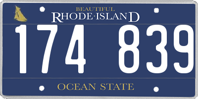 RI license plate 174839
