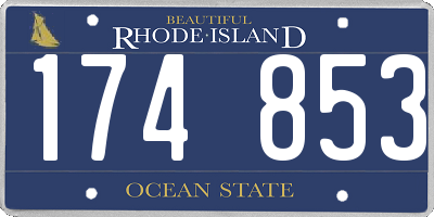 RI license plate 174853