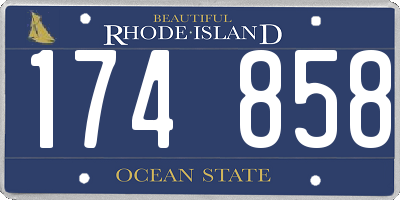 RI license plate 174858